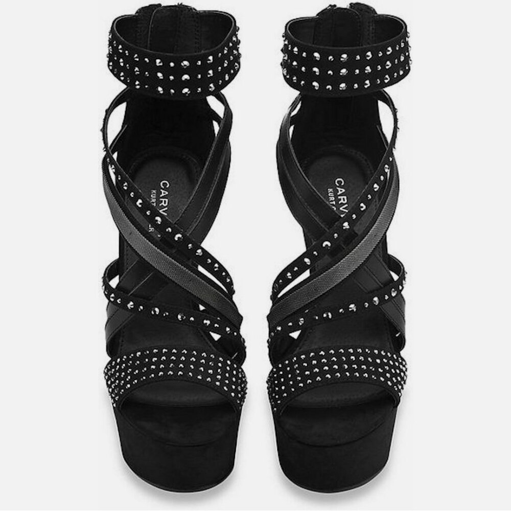 Carvela x Kurt Geiger Gertrude Black Wedge Platform Heels